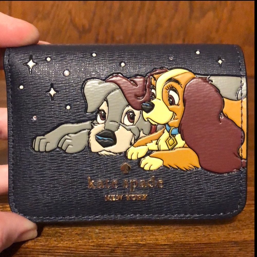NWT-Disney x Kate Spade New York-Lady & The Tramp🐾Small Bifold Snap Wallet-$199